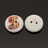 2-Hole Flat Round Number Printed Wooden Sewing Buttons X-BUTT-M002-13mm-5-2