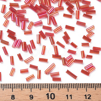 Tube AB-Color Plated Glass Bugle Beads SEED-R011-165B-1