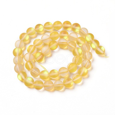 Synthetic Moonstone Beads Strands G-F142-6mm-10-1