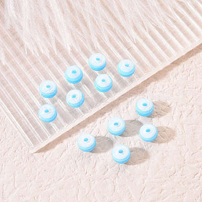 50Pcs Transparent Stripe Resin Beads RESI-YW0001-02E-1