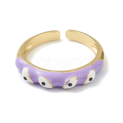 (Jewelry Parties Factory Sale)Brass Enamel Cuff Rings RJEW-O043-05-1