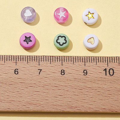 210Pcs 6 Style Opaque & Transparent & Plating Acrylic Beads OACR-FS0001-09-1