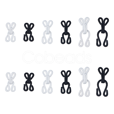 DICOSMETIC 72Pcs 6 Styles Polyester Garment Hook and Eye FIND-DC0005-57-1