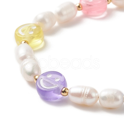 3Pcs 3 Style Natural Pearl & Polymer Clay Beaded Bracelets Set BJEW-TA00236-1