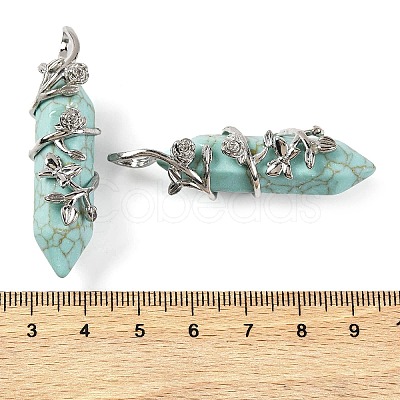 Synthetic Turquoise Double Terminal Pointed Pendants G-C144-03P-01-1