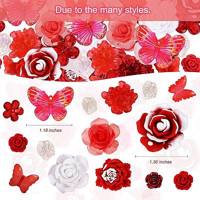 50G Resin Acrylic DIY Accessories Simulation Baroque Style Rose Halo Dyed Mixed Flower DIY Accessories JX581A-1