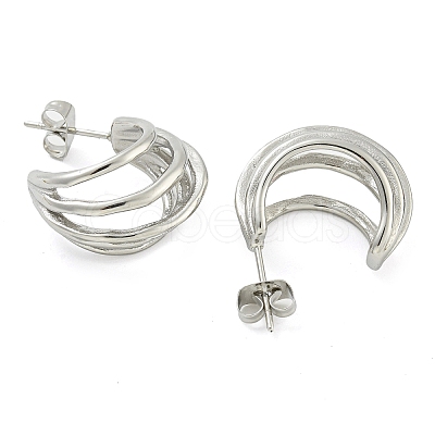 Non-Tarnish 304 Stainless Steel Stud Earrings for Women EJEW-S227-44P-1