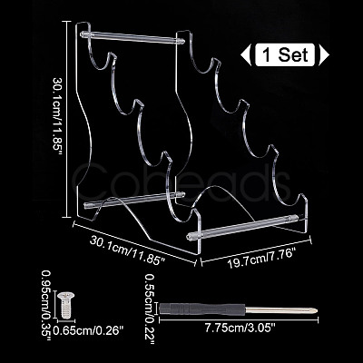 4-Tier Acrylic Sword Katana Holder Stands ODIS-WH0017-108-1