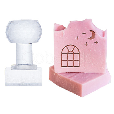 Clear Acrylic Soap Stamps with Big Handles DIY-WH0445-017-1