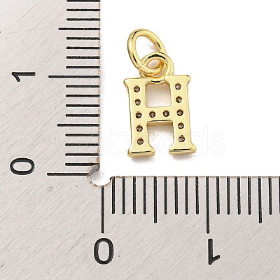 Initial Letter Brass with Cubic Zirconia Charms KK-Q814-26H-G-1