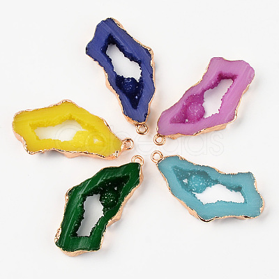 Druzy Resin Pendants X-RESI-R428-018-1