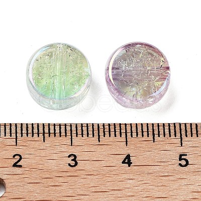 UV Plating Rainbow Iridescent Acrylic Beads OACR-F009-07-1