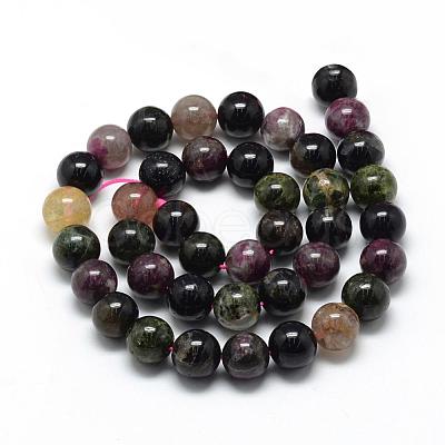 Natural Tourmaline Beads Strands G-R446-10mm-03-1