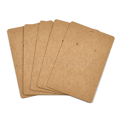 Rectangle Kraft Paper One Pair Earring Display Cards with Hanging Hole CDIS-YW0001-05-1