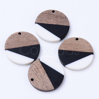 Resin & Walnut Wood Pendants X-RESI-N025-005A-B01-1