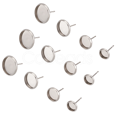 Craftdady 304 Stainless Steel Stud Earring Settings STAS-CD0001-01P-1