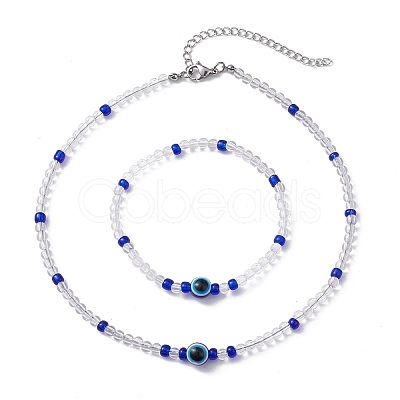 Evil Eye Jewelry Set SJEW-JS01290-1