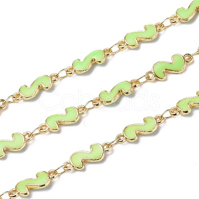 Handmade Alloy Enamel S Shape Link Chains ENAM-F138-05B-RS-1