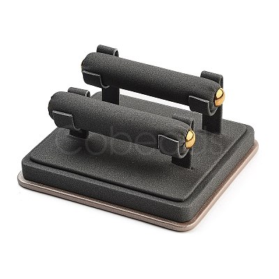 2 T-Bar Imitation Leather Ring Display Rack RDIS-A003-01B-1