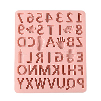 Number & Letter Cake DIY Food Grade Silicone Mold DIY-K075-09-1