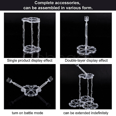 AHADERMAKER 4 Sets DIY Adjustable Action Figure Holder Display Stand Base Set DJEW-GA0001-26-1