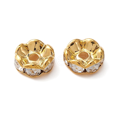 Brass Rhinestone Spacer Beads RB-YW0001-05D-01G-1