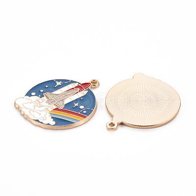 Eco-Friendly Alloy Enamel Pendants ENAM-T011-58-NR-1