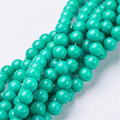 Natural Mashan Jade Round Beads Strands G-D263-6mm-XS15-1