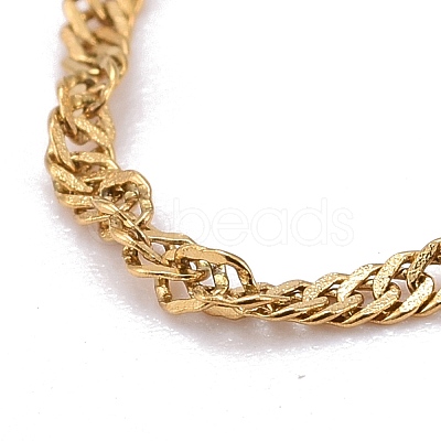 PVD Vacuum Plating 304 Stainless Steel Singapore Chain Anklets AJEW-AN00440-1