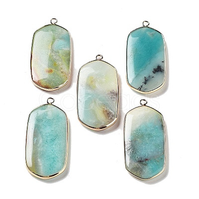 Natural Flower Amazonite Pendants G-G063-02C-1