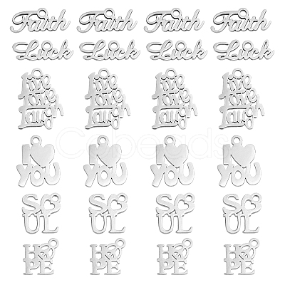 DICOSMETIC 36Pcs 6 Style 201 Stainless Steel Pendants STAS-DC0006-71-1