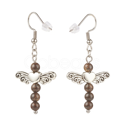 Alloy Angel Dangle Earrings EJEW-JE04872-1