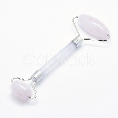 Natural Rose Quartz Brass Face Massager MRMJ-G009-12P-1