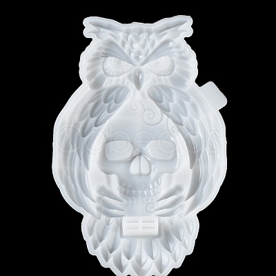 Halloween Owl Skull Candle Holder DIY Silicone Statue Molds SIL-F007-05-1