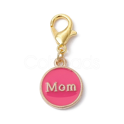 Mother's Day Alloy Enamel Pendant Decorations HJEW-JM01508-01-1