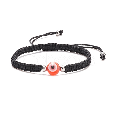 Resin Evil Eye Braided Bead Bracelet BJEW-JB08426-01-1