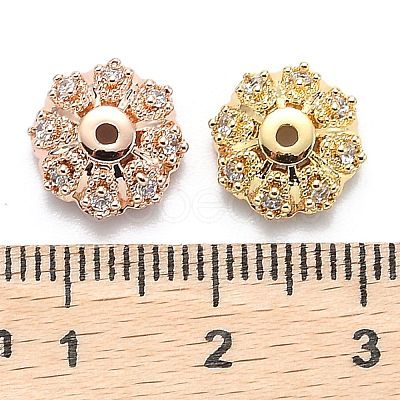 Multi-Petal Brass Micro Pave Cubic Zirconia Bead Caps X-ZIRC-F088-038-M-1