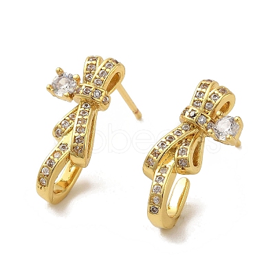 Brass Stud Earrings EJEW-R162-15A-G-1