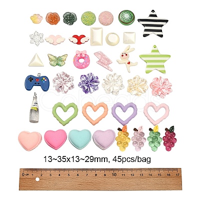 Opaque & Transparent Resin Cabochons RESI-CJ0002-44-1