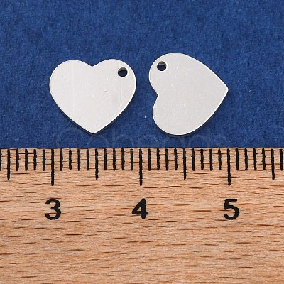 925 Sterling Silver Blank Heart Charms STER-F057-04S-1