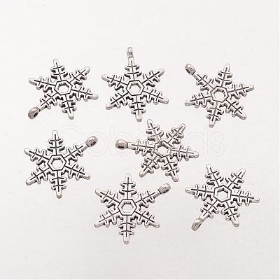 Christmas Snowflake Tibetan Style Alloy Pendants A0353Y-1