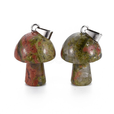 Natural Unakite Pendants G-N0325-10J-1