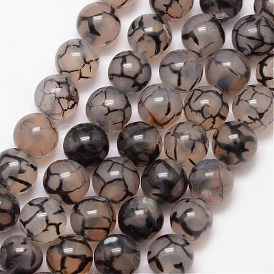 Natural Dragon Veins Agate Bead Strands G-K166-14-10mm-01-1