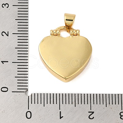 Rack Plating Brass & Clear Cubic Zirconia Pendants KK-S372-25G-1