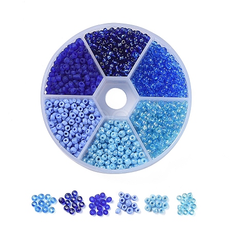 6 Colors 8/0 Glass Seed Beads SEED-X0052-03B-3mm-1