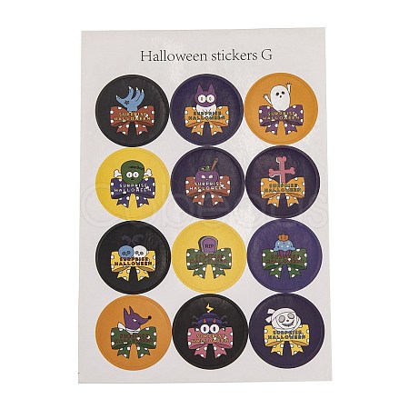 Halloween Theme Plastic Stickers STIC-C009-01E-1