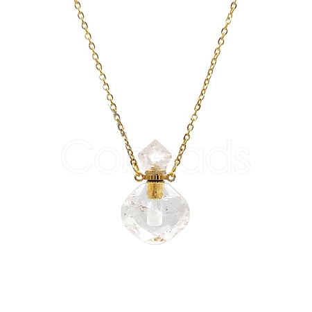 Natural Quartz Crystal Perfume Bottle Necklaces PW-WG51282-09-1