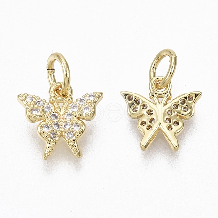 Brass Micro Pave Cubic Zirconia Charms ZIRC-R109-022G-NF-1