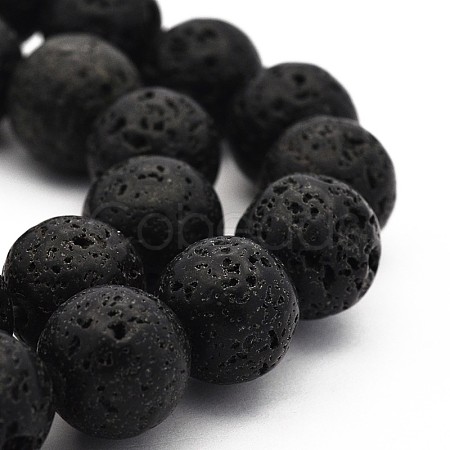 Natural Lava Rock Round Bead Strands G-M169-12mm-03-1