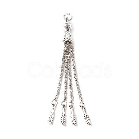 Tibetan Style Alloy Tassel Big Pendants FIND-E037-01AS-1